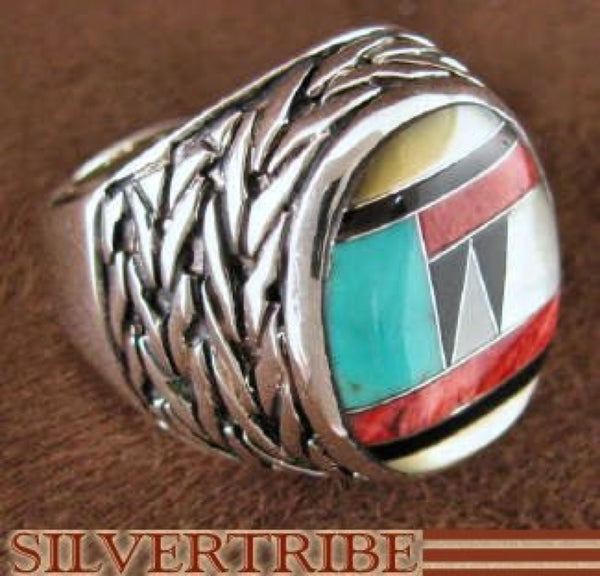 Multicolor And Genuine Sterling Silver Ring Size 8-3/4 DS43724